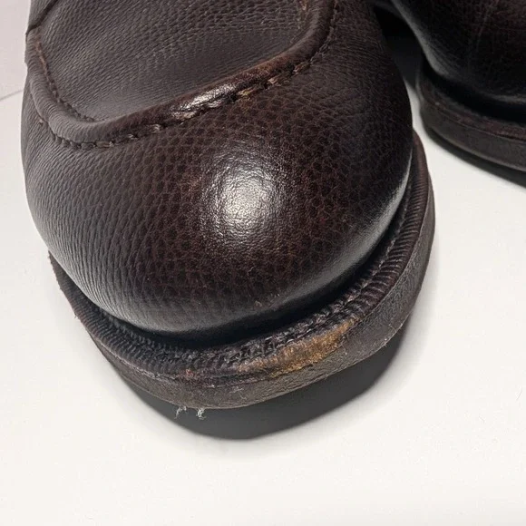 Meermin Dark Brown Pebble Grain Penny Loafers Goodyear Men 9.5UK 10.5US Mallorca